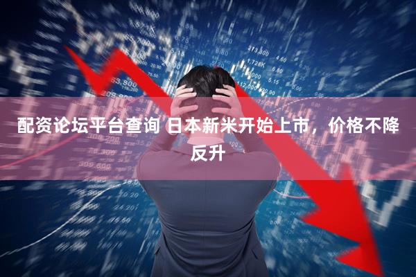 配资论坛平台查询 日本新米开始上市，价格不降反升