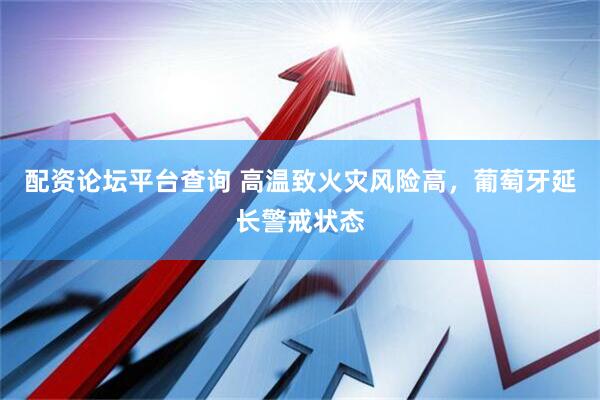 配资论坛平台查询 高温致火灾风险高，葡萄牙延长警戒状态